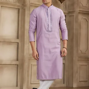 Purple color Art Silk Kurta Payjama